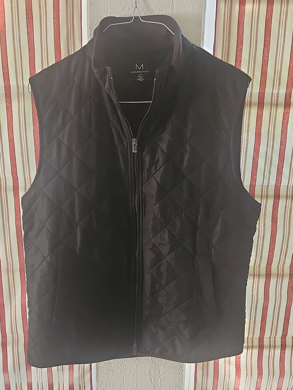 Magaschoni Black Quilted Zip-Front Vest